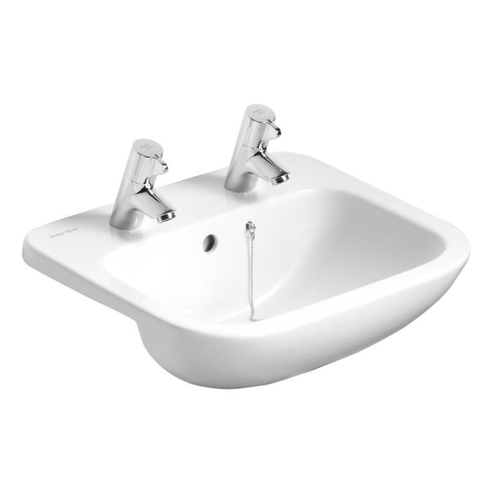 Armitage Shanks Profile 21 500mm Semi Recessed Washbasin - 2 tap holes with overflow and chainstay Armitage Shanks Profile 21 500mm Semi Recessed Washbasin - 2 tap holes with overflow and chainstay