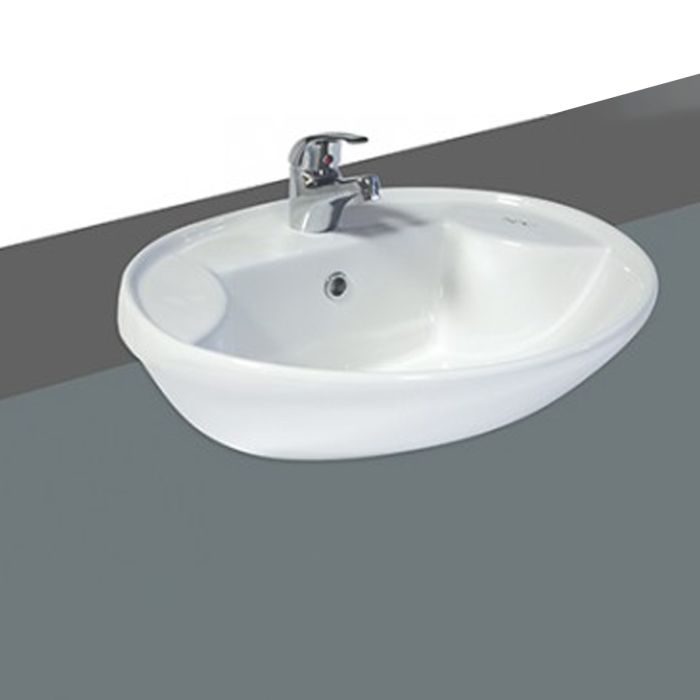 Blanc Semi Recessed Basin - 500mm 1 Tap Hole