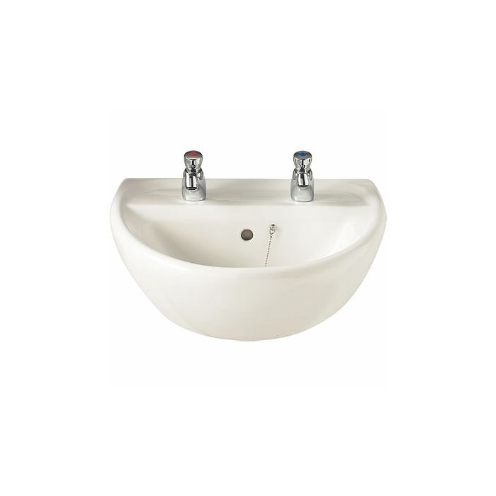 Twyford Sola 500mm Washbasin - 2 Tap Hole Twyford Sola 500mm Washbasin - 2 Tap Hole