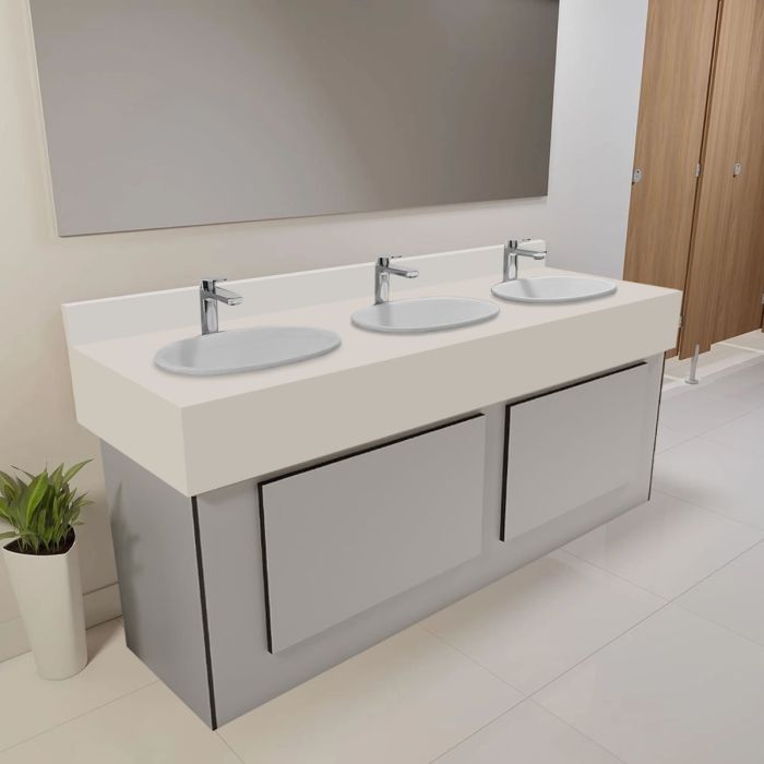 Solid Surface Vanity Unit with Inset Basins Solid Surface Vanity Unit with Inset Basins