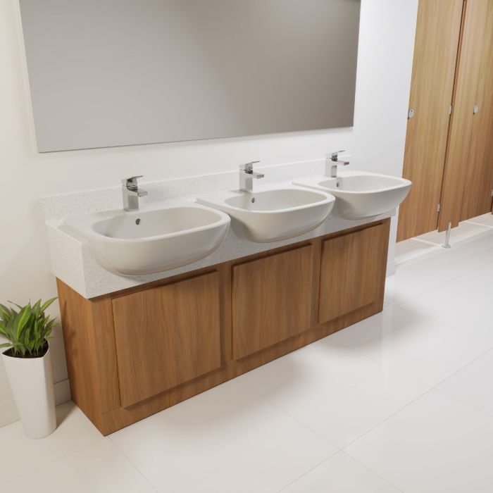 Solid Surface Vanity Unit (Semi-Recessed Style) Solid Surface Vanity Unit (Semi-Recessed Style)