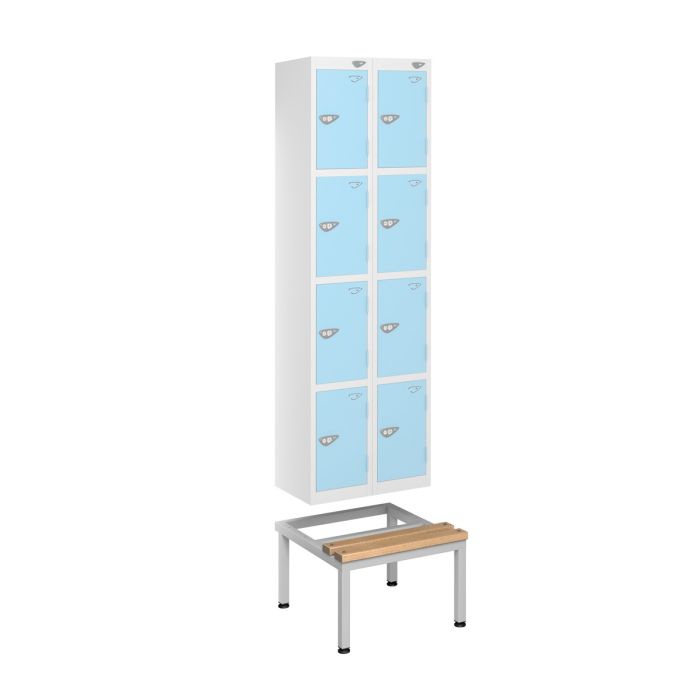 Steel Locker Stand with Seat for 2 Units | Commercial Washrooms Steel Locker Stand with Seat for 2 Units | Commercial Washrooms