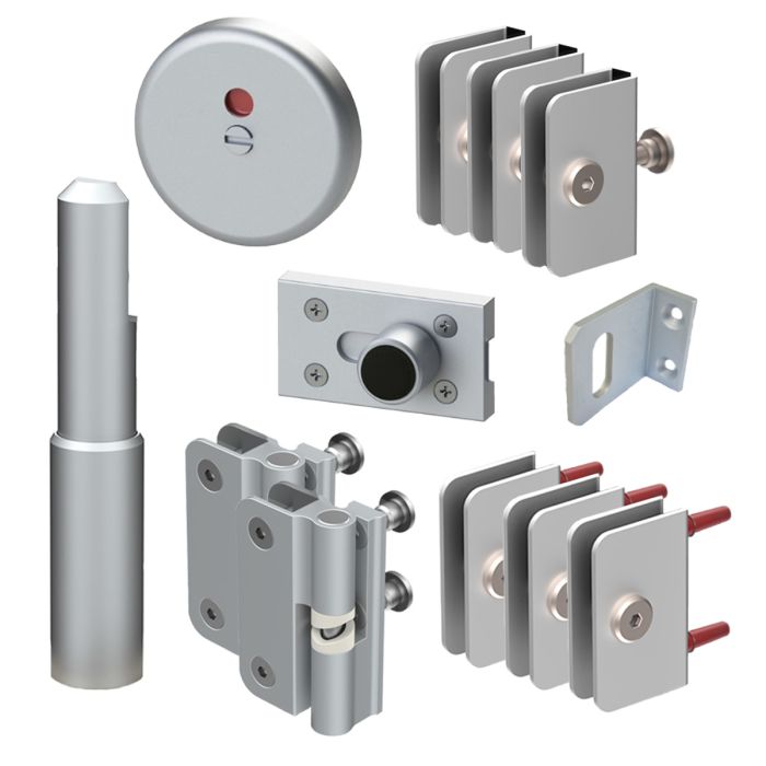 Aluminium Hardware Pack Satin Anodised - 12-13mm