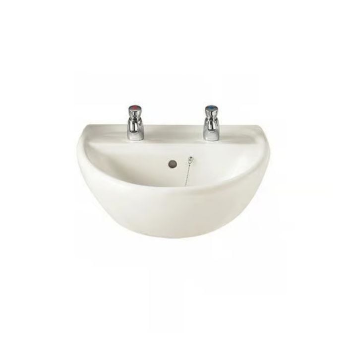 Twyford Sola 500mm Washbasin - 2 Tap Hole Twyford Sola 500mm Washbasin - 2 Tap Hole