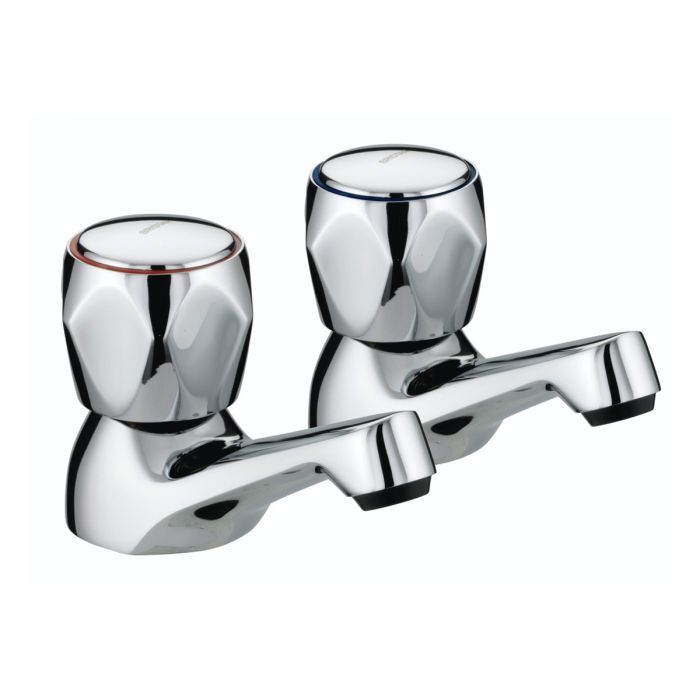 Bristan Club Basin Taps with Twist Metal Heads 
