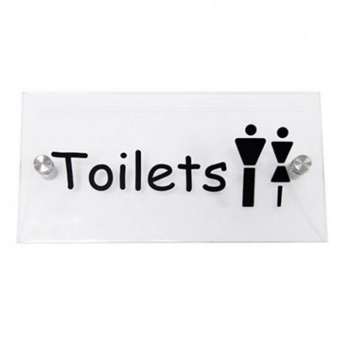 Toilet Sign - Clear Acrylic Toilet Sign - Clear Acrylic