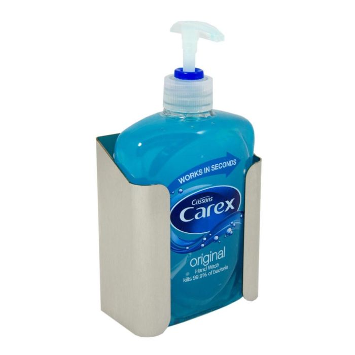 Brushed Stainless Steel 500ml Carex Bottle Holder | Commercial Washrooms Brushed Stainless Steel 500ml Carex Bottle Holder | Commercial Washrooms