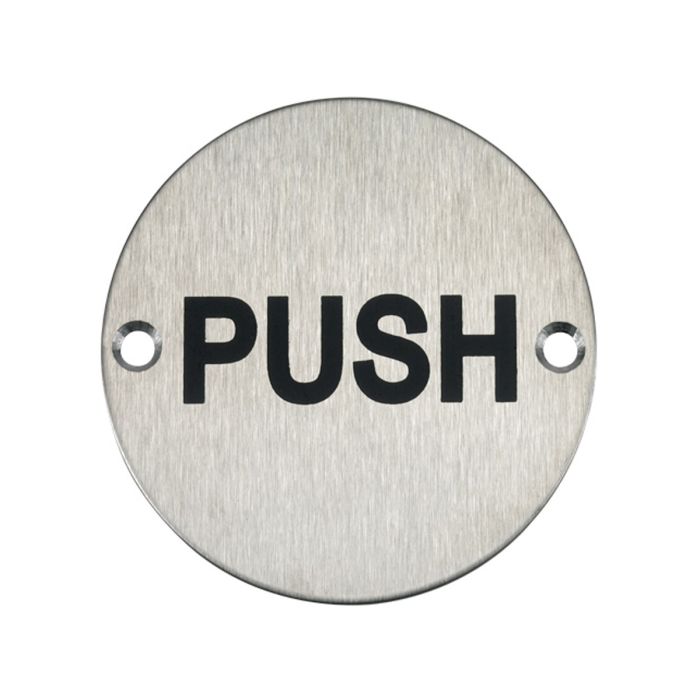 Push Door Sign - Satin Stainless Steel Push Door Sign - Satin Stainless Steel