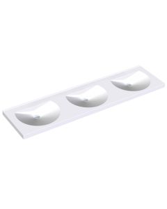 KWC DVS Miranit Ronda Three-User Washbasins (2100mm) No Tap Holes