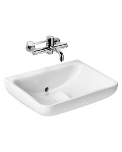 S0444(HY) Contour 21+ 60cm back outlet washbasin, no tapholes, anti-splash and anti-microbial glaze