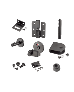 Black Stainless Steel Toilet Cubicle Hardware Pack for Standard Height Cubicle