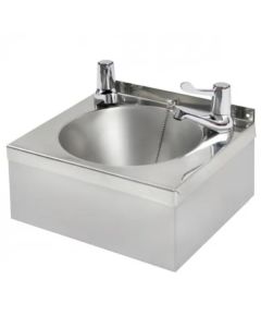 KWC DVS Model “A” Square Polished Stainless Steel Washbasin - With Lever Taps