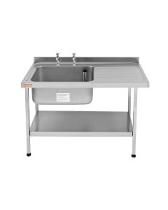 KWC DVS Midi Catering Sink 1200mm x 650mm with Single Bowl and Right Hand Drainer
