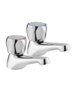 KWC DVS Chrome Fluted Basin Taps (Pair)