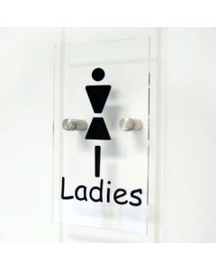 Female Toilet Sign - Clear Acrylic
