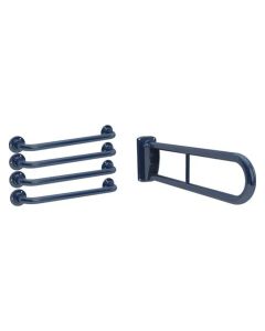 KWC DVS Hinged 760 mm Grab Rail and Four Straight Grab Rails 600 mm Pack Blue