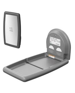 Koala Kare Vertical Surface-Mounted Baby Changing Station, Grey Closed