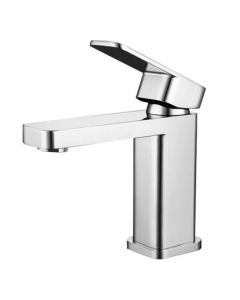 RAK-Compact Eco Square Chrome Mono Basin Mixer with Clicker waste | Commercial Washrooms