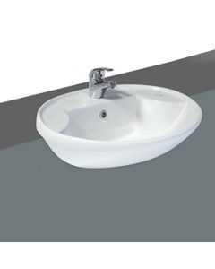 Blanc Semi Recessed Basin - 500mm 1 Tap Hole