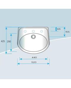 Blanc Wall Hung Wash Basin (520mm)