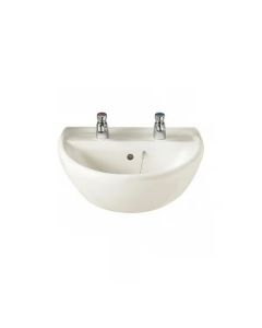 Twyford Sola 500mm Washbasin - 2 Tap Hole