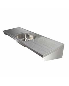 Twyford Sola Hospital Sink with Single Sink & 2 Drainers (1800mm)
