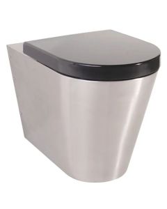 Twyford Stainless Steel back-to-wall toilet pan (with lid)