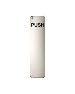 Stainless Steel Push Plate - Labelled, Polished