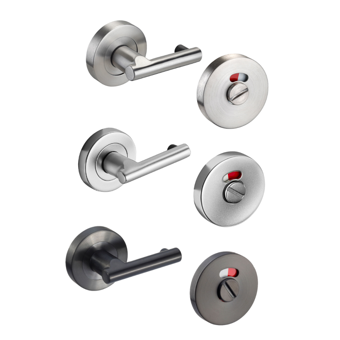 Pilaster Mounted Lever Arm Toilet Cubicle Lock 