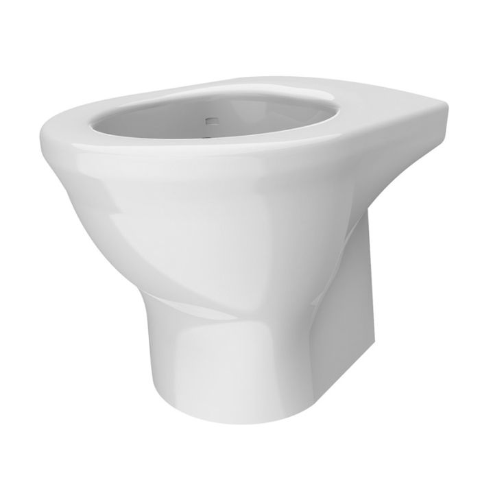 Dudley Resan Standard Height Back to Wall Toilet Pan V3 - Plain White Seat