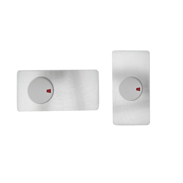 Replacement Toilet Cubicle Lock and Cover Plate - Horizontal or Vertical 