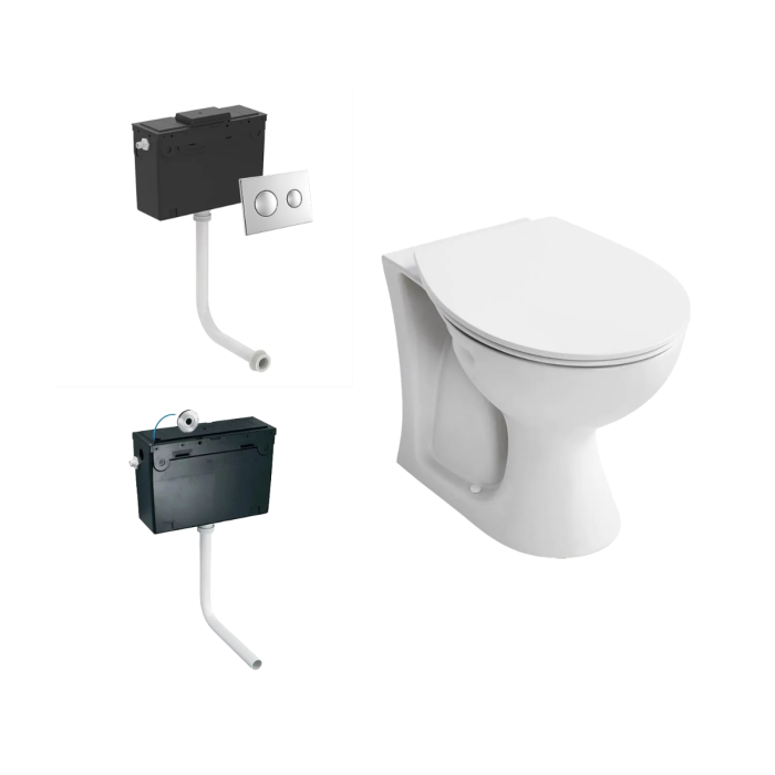 Armitage Shanks Sandringham 21 Back-to-Wall Toilet Pack (Flush Plate or Sensor Flush)
