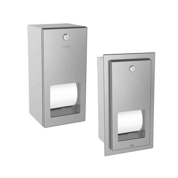 KWC DVS Recessed or Wall Mounted Double Toilet Roll Holder 