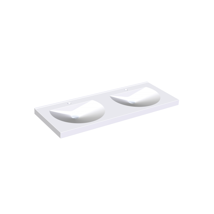 KWC DVS Miranit Ronda Washbasins - Double Station with Tap Holes KWC DVS Miranit Ronda Washbasins - Double Station with Tap Holes