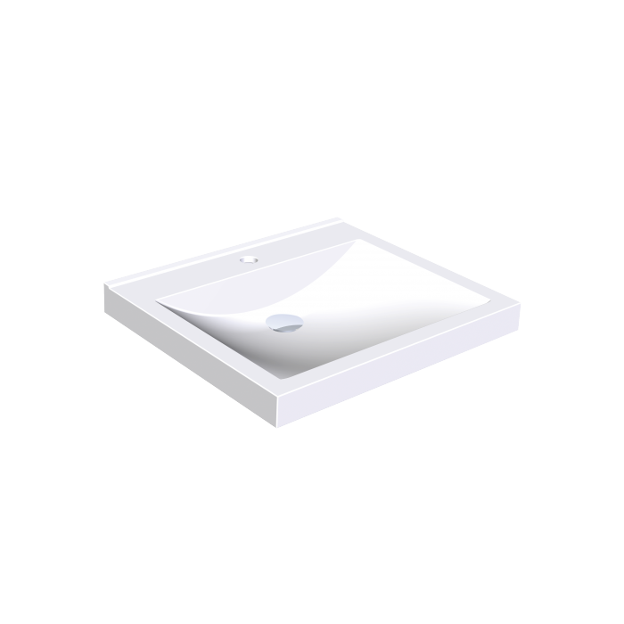 KWC DVS Miranit Quadro Washbasins - Single Station with Tap Holes KWC DVS Miranit Quadro Washbasins - Single Station with Tap Holes