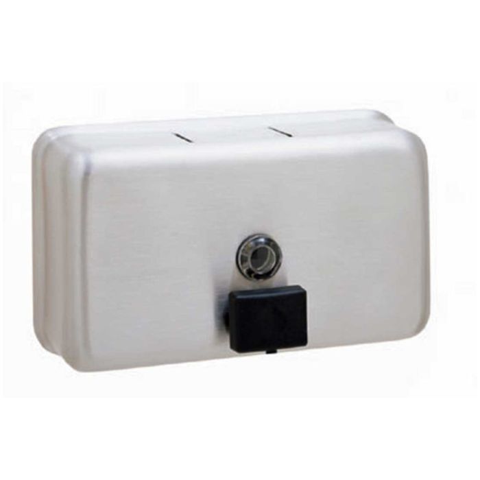 Bobrick ClassicSeries Horizontal Surface-Mounted Soap Dispenser | Commercial Washrooms Bobrick ClassicSeries Horizontal Surface-Mounted Soap Dispenser | Commercial Washrooms