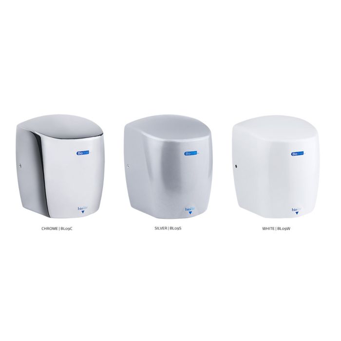 Biodrier Bio-Lite High Speed Energy Efficient Dryer - Silver, White, Chrome Biodrier Bio-Lite High Speed Energy Efficient Dryer - Silver, White, Chrome