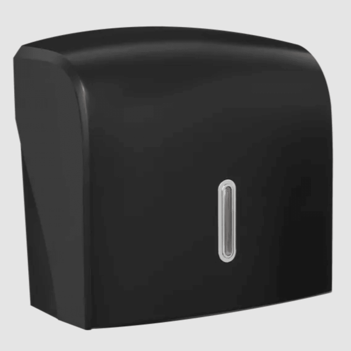 HALO Black Small Handtowel Dispenser (Silver Window) HALO Black Small Handtowel Dispenser (Silver Window)