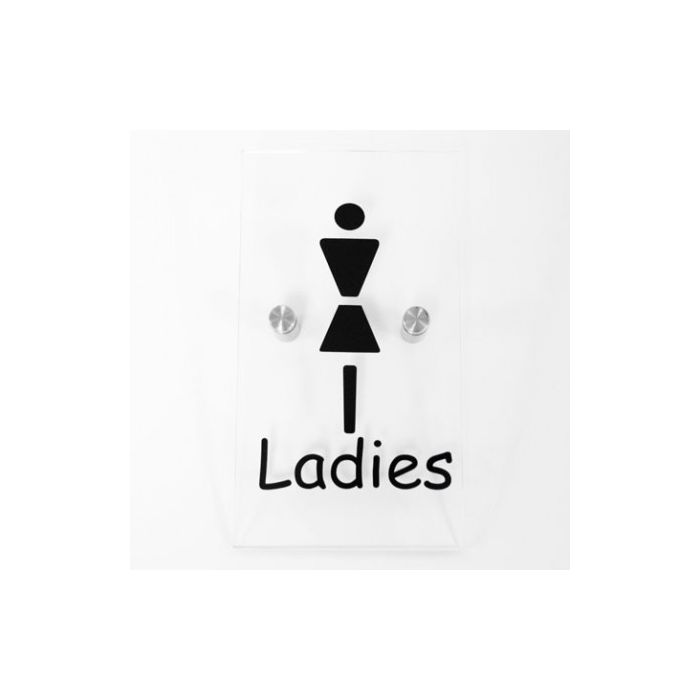 Female Toilet Sign - Clear Acrylic Female Toilet Sign - Clear Acrylic