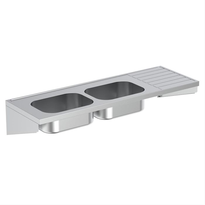 Armitage Shanks Doon sink, double bowl right hand drainer 180 x 60cm SKU: S1279MY Armitage Shanks Doon sink, double bowl right hand drainer 180 x 60cm SKU: S1279MY
