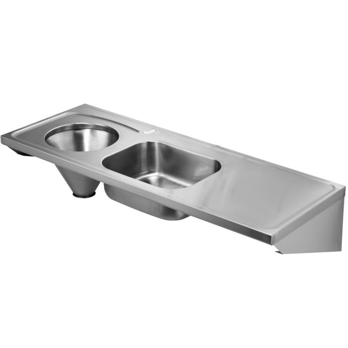 KWC DVS Stainless Steel DUHS Hospital Sluice Sink with Slop Hopper