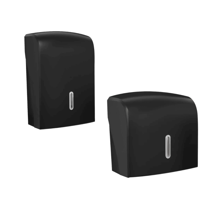 HALO Black Hand Towel Dispenser (Silver Window) HALO Black Hand Towel Dispenser (Silver Window)