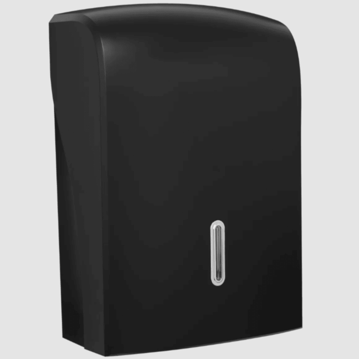 HALO Black Large Hand Towel Dispenser (Silver Window) HALO Black Large Hand Towel Dispenser (Silver Window)