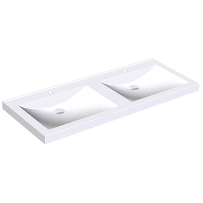 KWC DVS Miranit Quadro Washbasins - Double Station with Tap Holes KWC DVS Miranit Quadro Washbasins - Double Station with Tap Holes