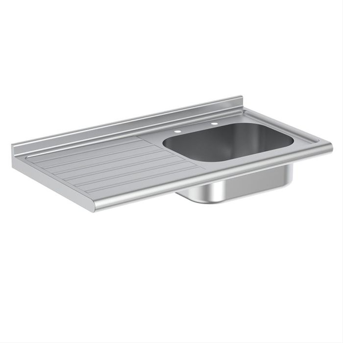 Armitage Shanks Doon 120 x 65cm Sink, Stainless Steel, Two Tap holes. Left Hand Drainer. SKU: S1272MY 