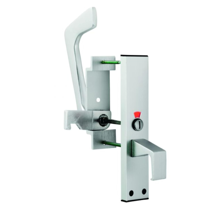 Disabled Toilet Door Lock - Satin Anodised Aluminium Disabled Toilet Door Lock - Satin Anodised Aluminium