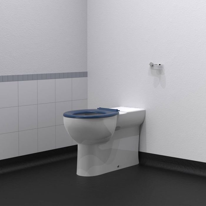 Fitzroy Of London Premium Rimless Back To Wall Doc M Ware Set with Ring Only Seat - Dark Blue | Commercial Washrooms Fitzroy Of London Premium Rimless Back To Wall Doc M Ware Set with Ring Only Seat - Dark Blue | Commercial Washrooms