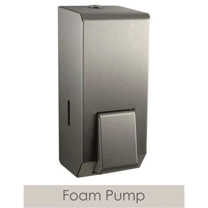 Stainless Steel 900ml Dispenser - Brushed Stainless Steel, Foam Soap | Commercial Washrooms