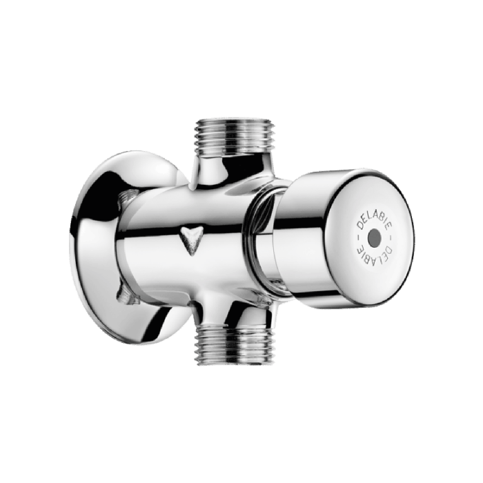 777000 - Delabie Tempostop 1/2 Urinal Push Flush Valve - Straight/In-Line Connection
