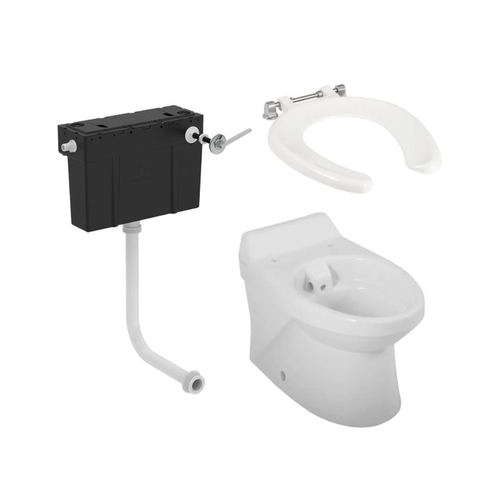 Twyford Sola School Rimless 300 Back To Wall Toilet Pack with Open Ring and Lever Concealed Cistern Twyford Sola School Rimless 300 Back To Wall Toilet Pack with Open Ring and Lever Concealed Cistern